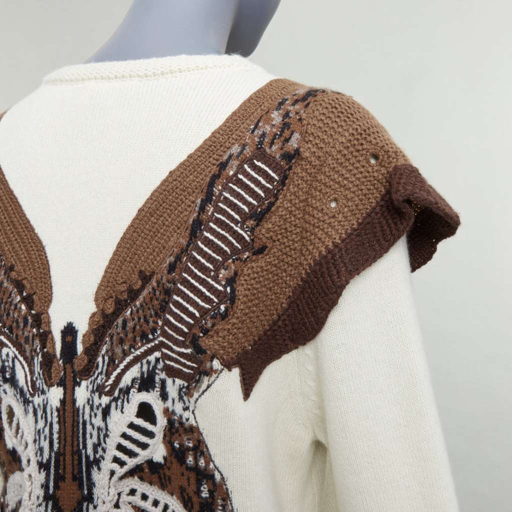 Chloé Flutter Knit Sweater Ecru Wool Very good - Back View