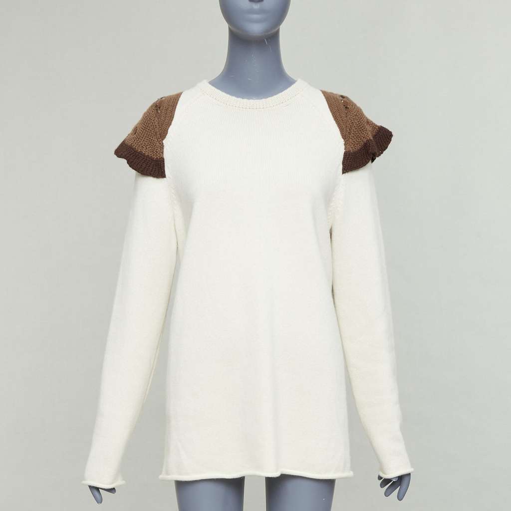 Chloé Flutter Knit Sweater Ecru Wool Very good - Inside View