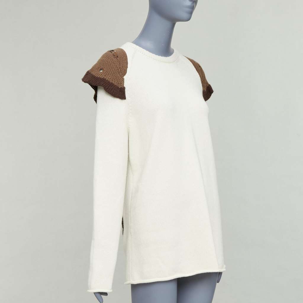 Chloé Flutter Knit Sweater Ecru Wool Very good - Model View