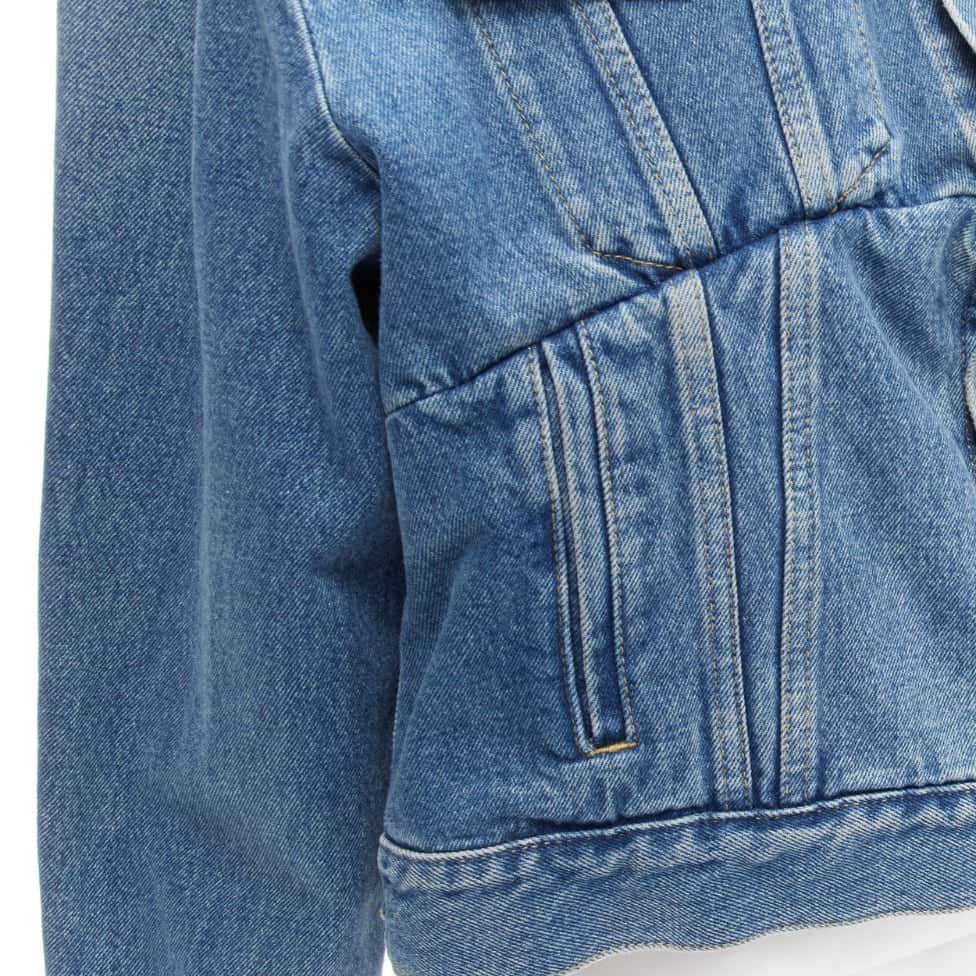 Balenciaga Blue Cropped Denim Jacket Blue Never worn - Back View