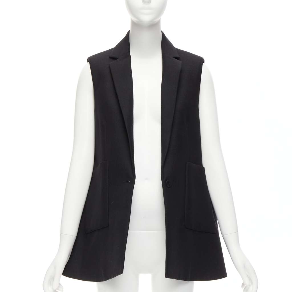 Balenciaga Black Bell Vest Blazer Black Wool Never worn - Inside View