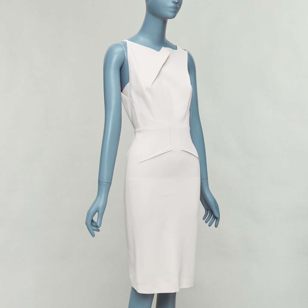 Roland Mouret Origami Pleat Dress Beige Good - Inside View