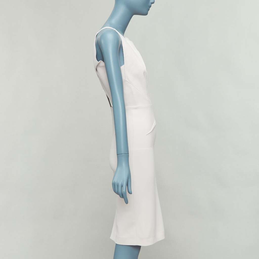 Roland Mouret Origami Pleat Dress Beige Good - Model View