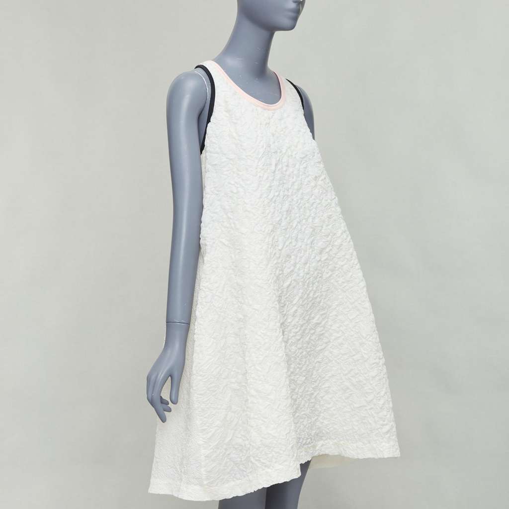 Fendi Cloque Babydoll Dress Ecru Silk Never worn - Inside View