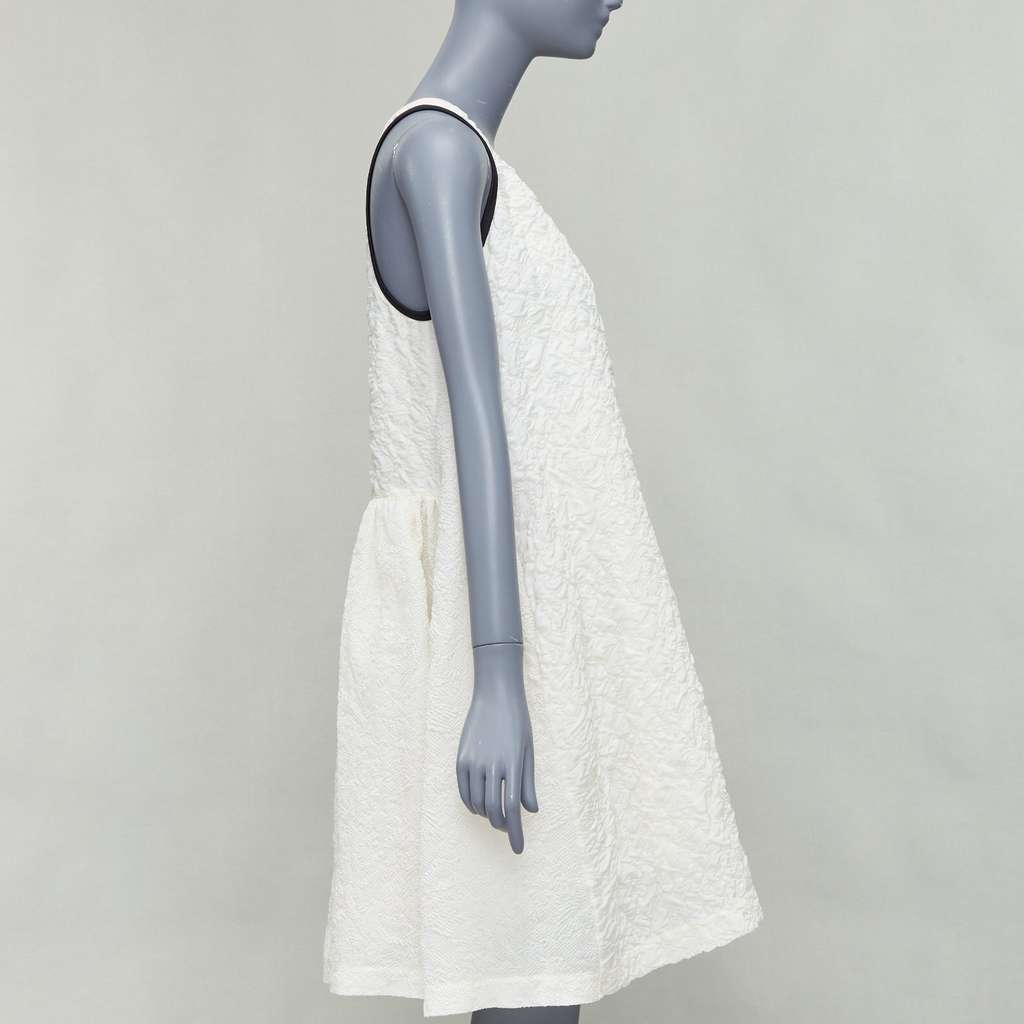 Fendi Cloque Babydoll Dress Ecru Silk Never worn - Model View