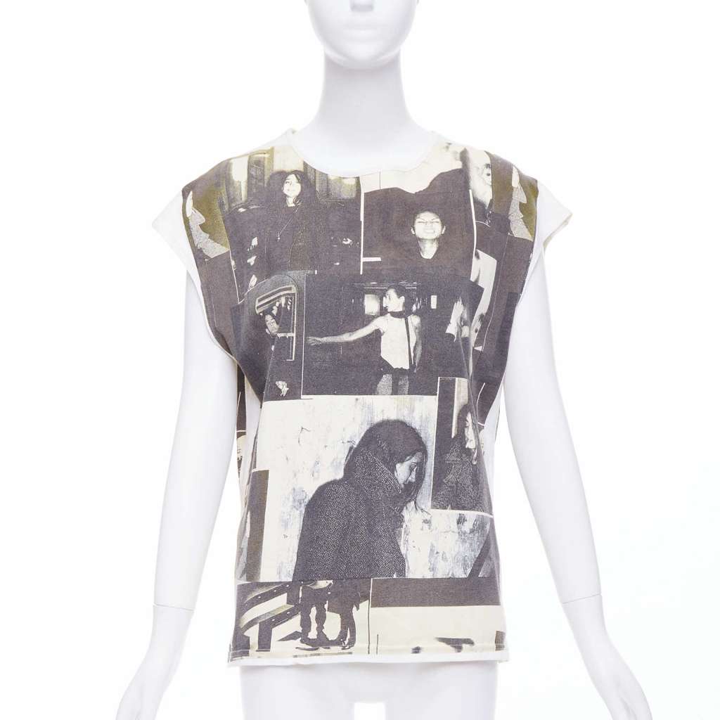 Balenciaga Photo Print Top Grey Cotton Never worn - Front View
