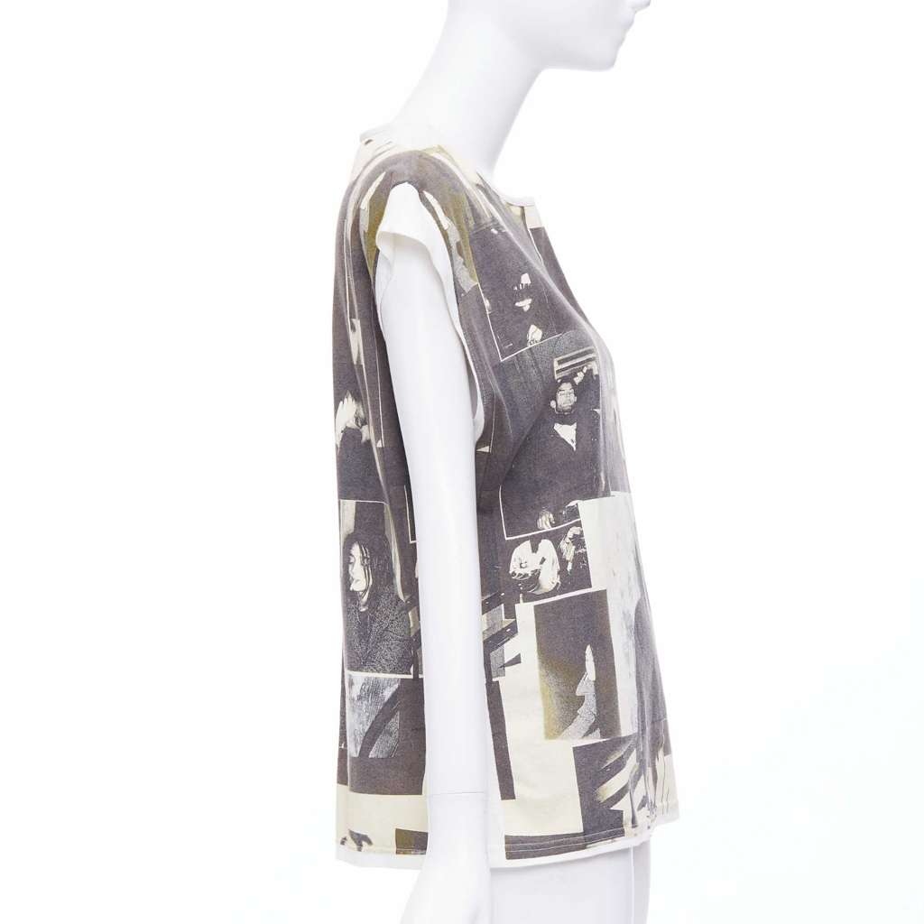 Balenciaga Photo Print Top Grey Cotton Never worn - Model View