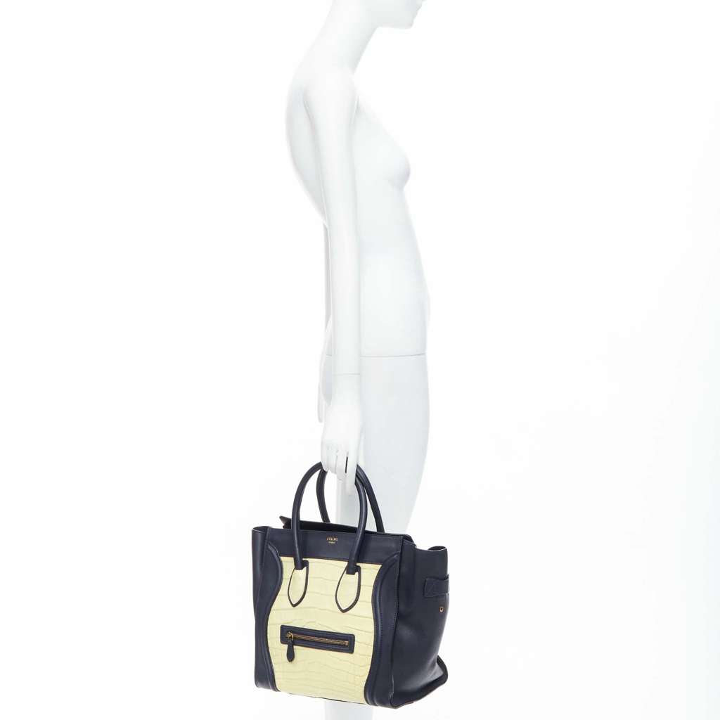 Celine Medium Luggage Black Leather Good - Back View