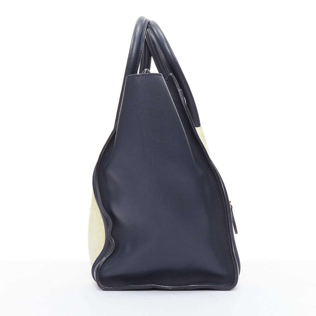 Celine Medium Luggage Black Leather Good - Model View