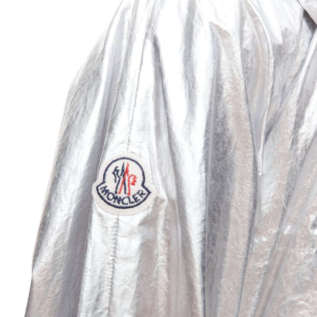 Moncler Silver Hooded Windbreaker Silver Cotton Never worn - Back View