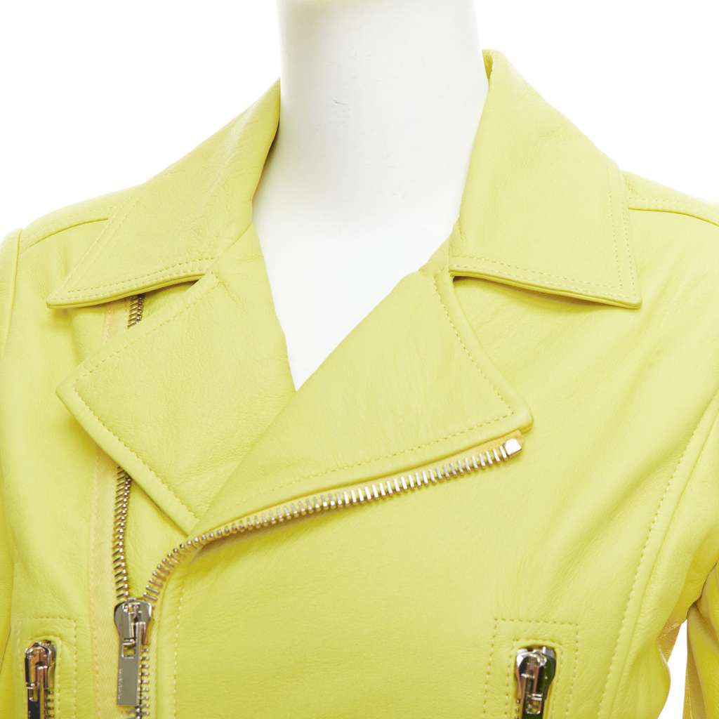 Balenciaga Yellow Crop Biker Yellow Leather Very good - Back View