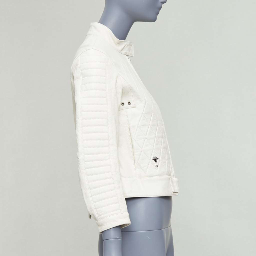 Dior Bee Quilted Jacket Ecru Leather Good - Box View