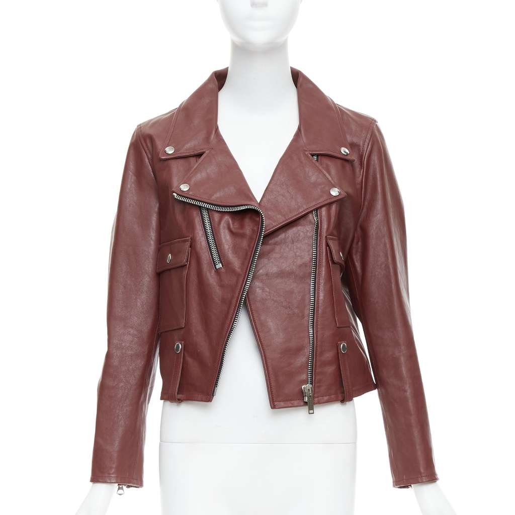 Golden Goose Burgundy Biker Jacket Burgundy Leather Very good condition - Back View