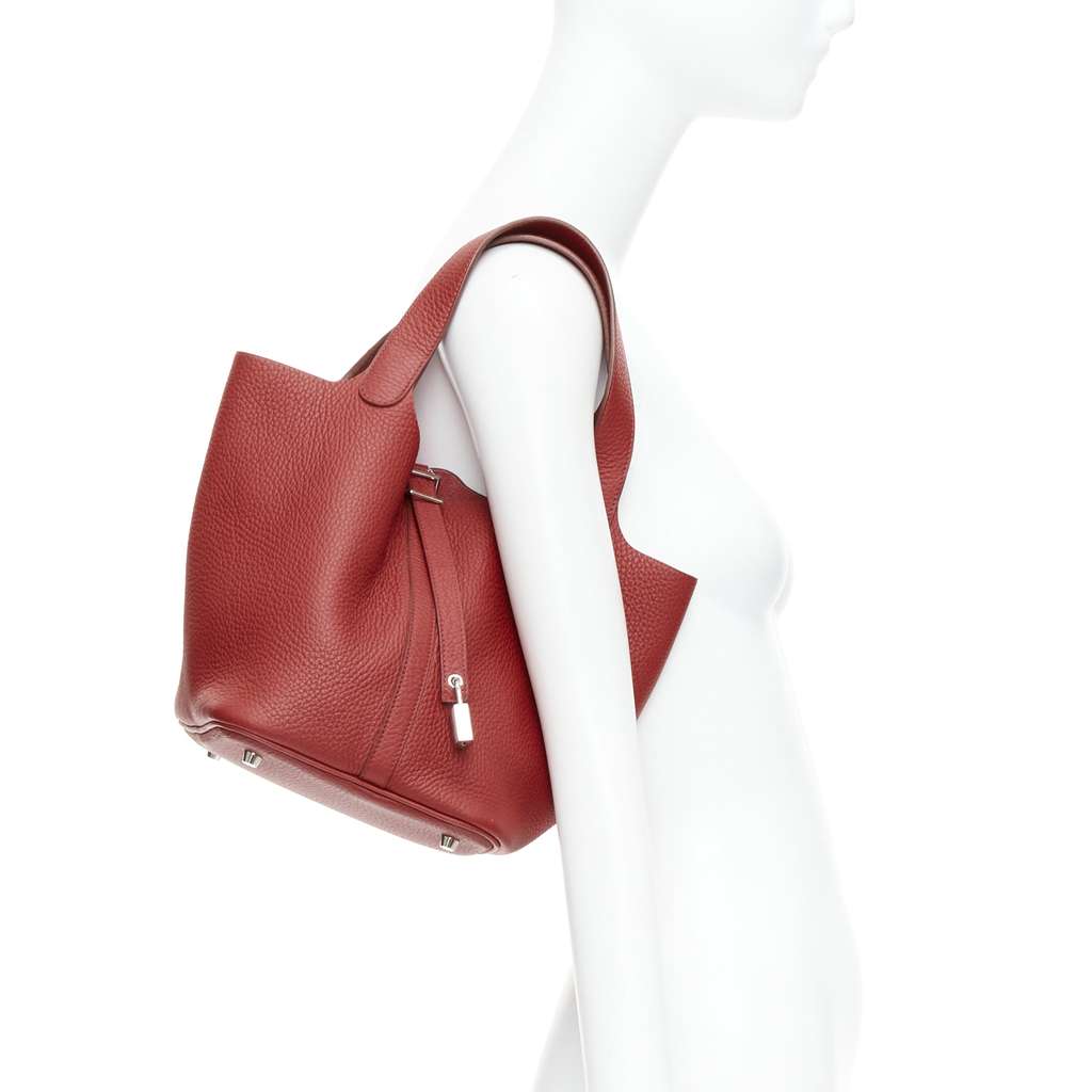 Hermès Picotin 22 Red Leather Good condition - Back View