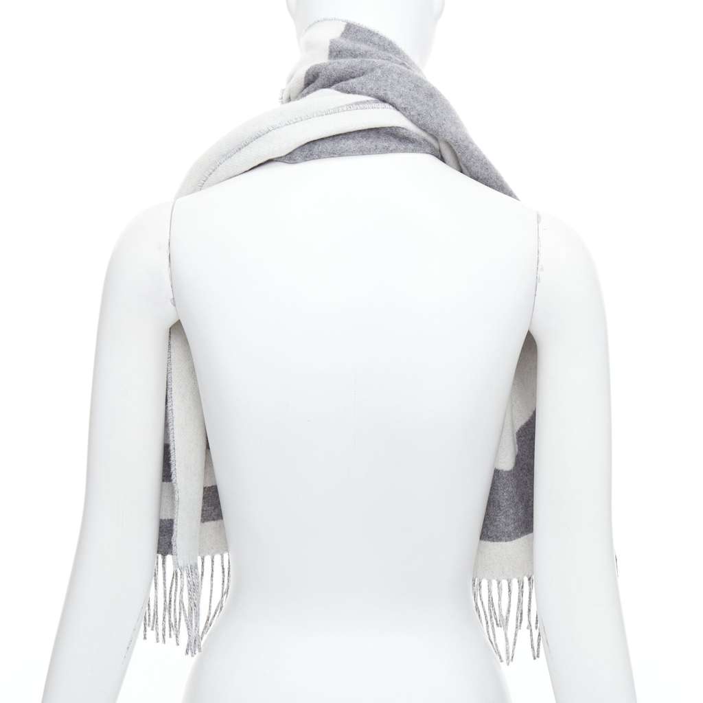 Hermès Horse Head Scarf Grey Cashmere Never worn - Box View