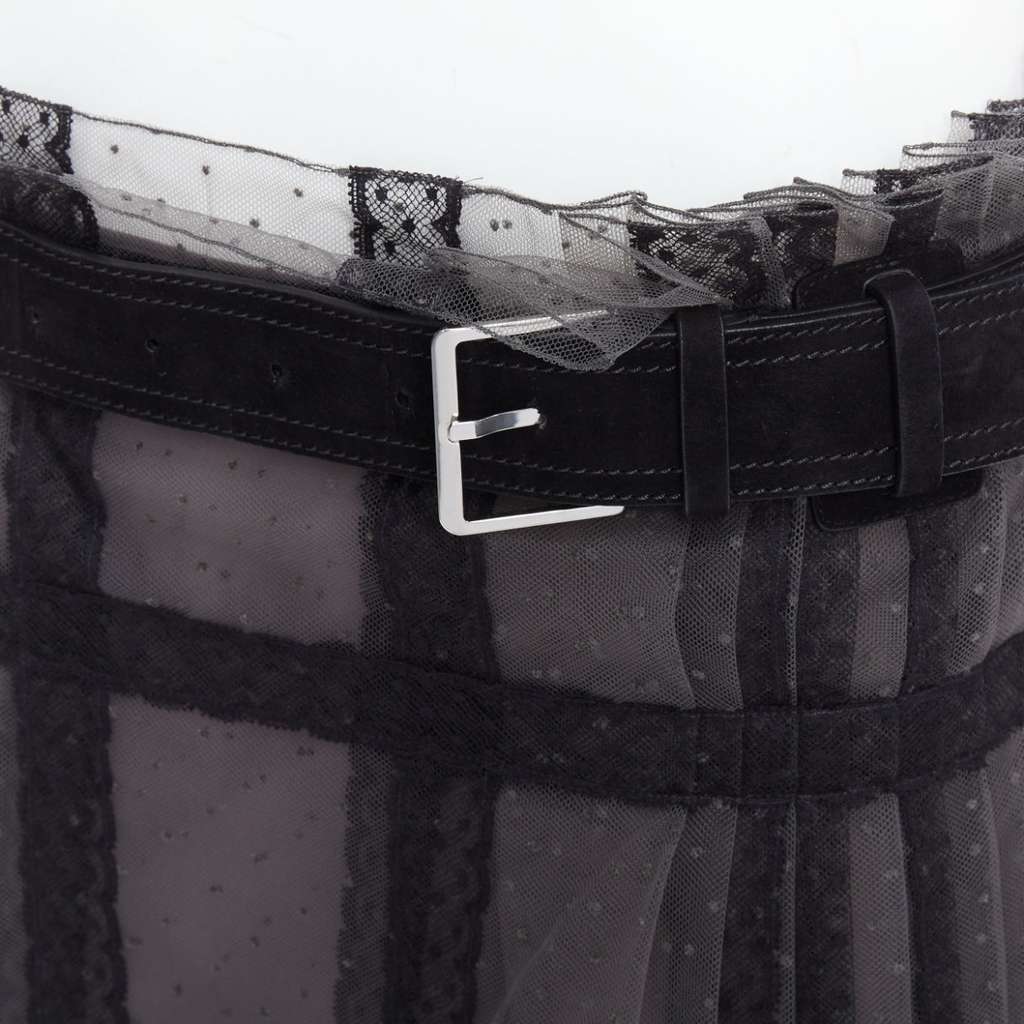 Dior Lace Belt Wrap Skirt Grey Good condition - Back View