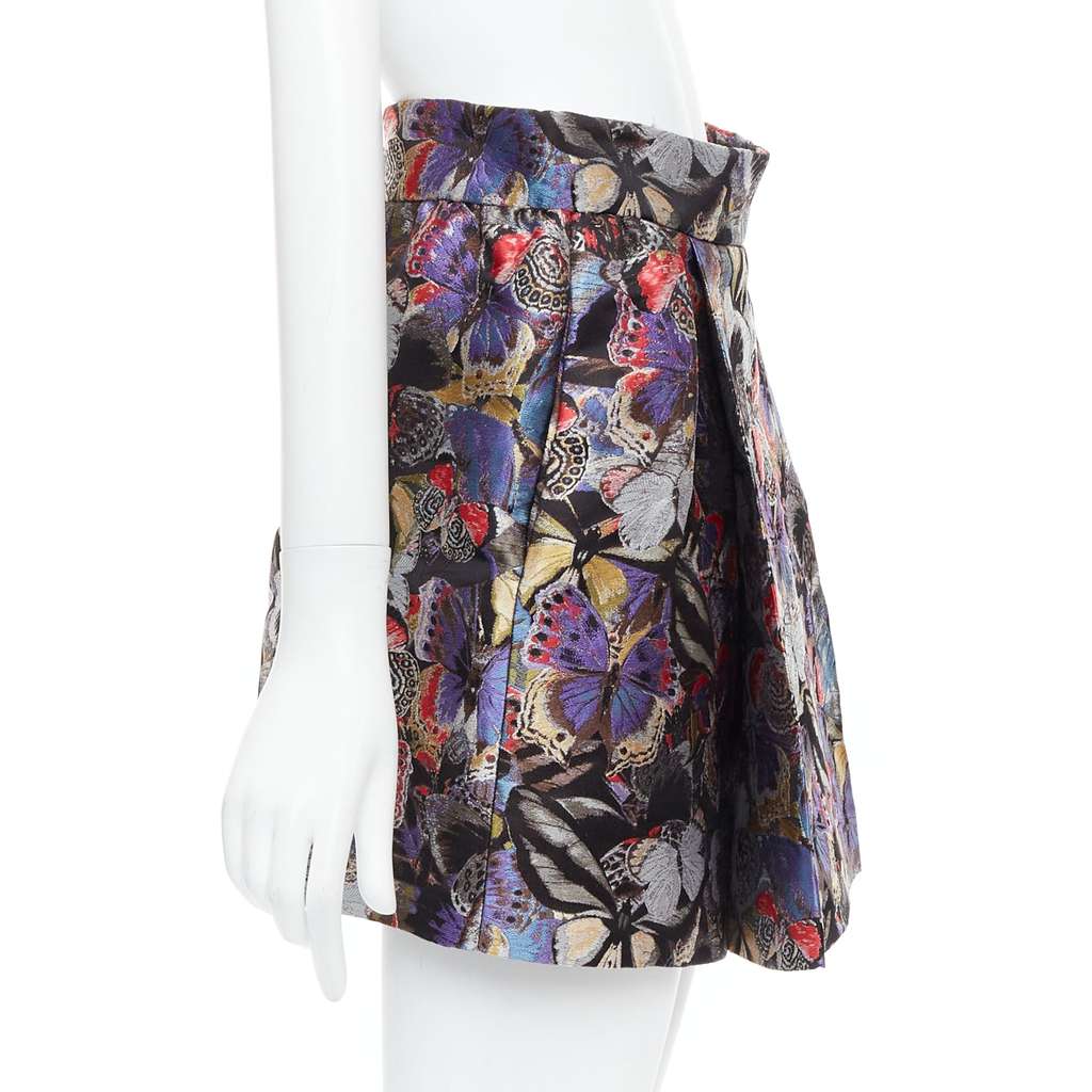 Valentino Garavani Butterfly Jacquard Skirt MultiColor Silk Very good - Model View