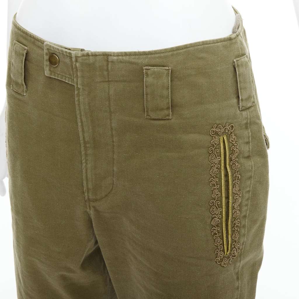 Saint Laurent Stud Kilt Shorts Green Cotton Good - Back View