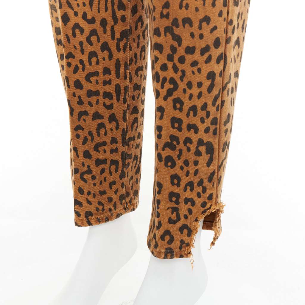 Saint Laurent Animal Print Jeans Brown Cotton Good - Back View