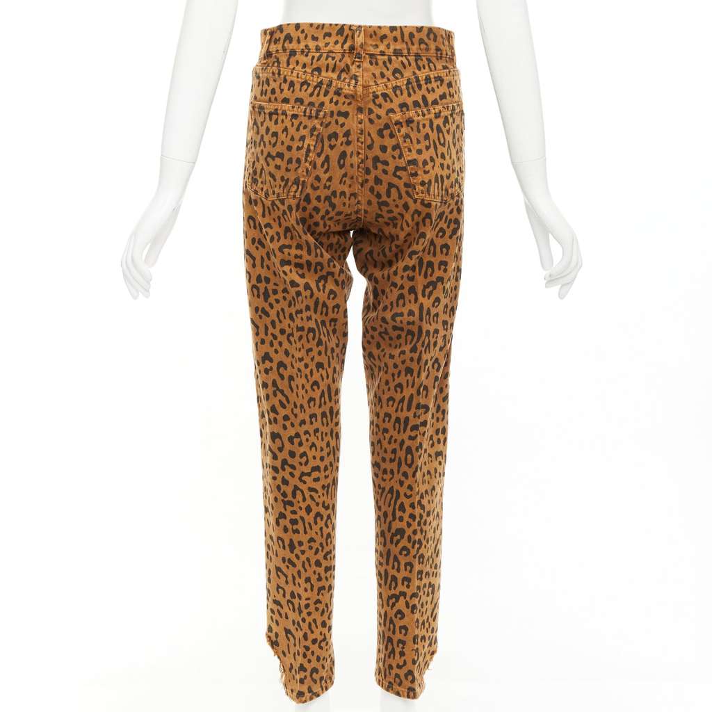 Saint Laurent Animal Print Jeans Brown Cotton Good - Box View