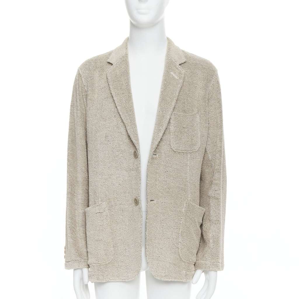 Yohji Yamamoto Beige Jersey Blazer Beige Linen Very good condition - Front View