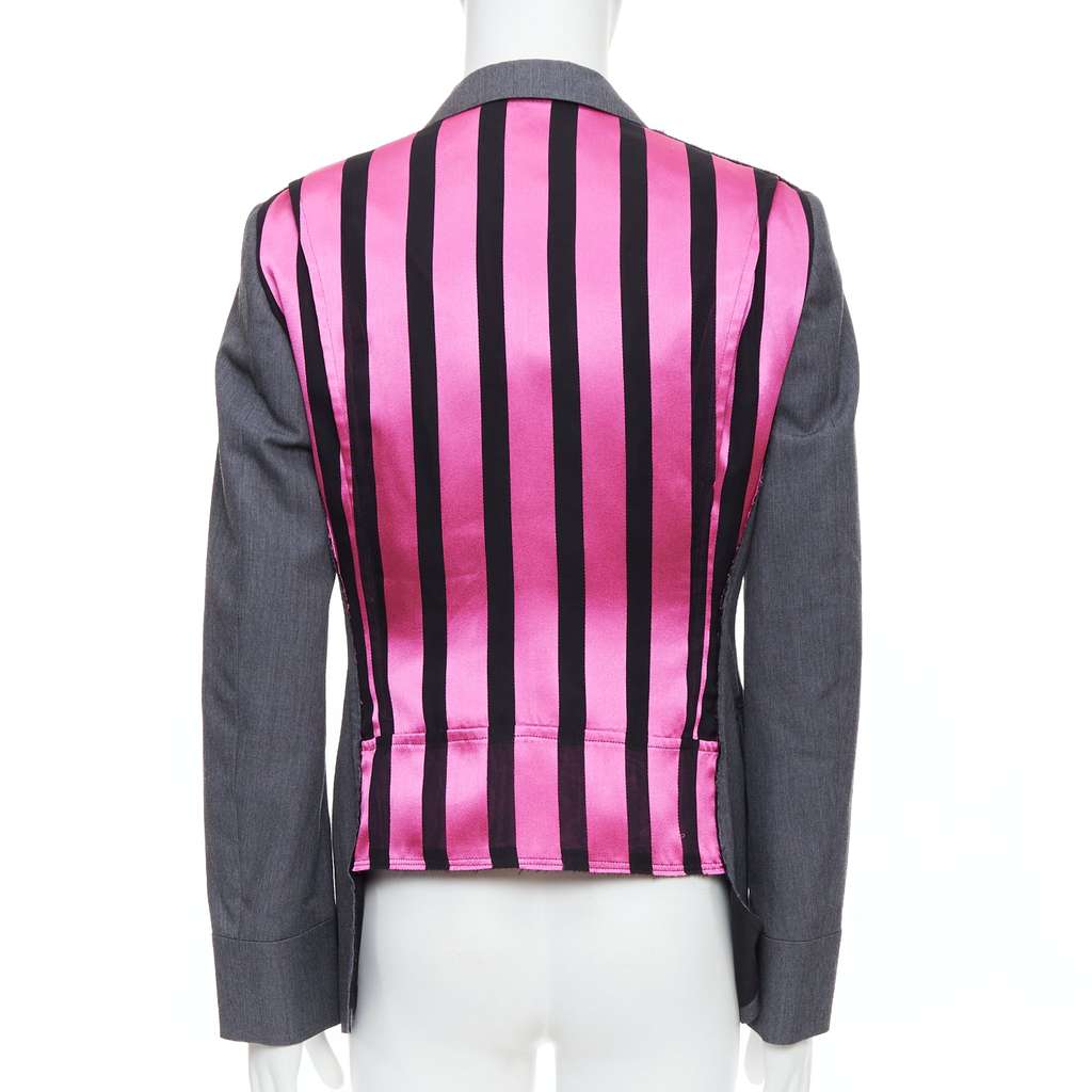 Comme Des Garcons Grey Pink Military Jacket Grey Wool Very good - Box View