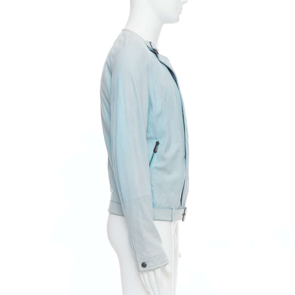Bottega Veneta Blue Leather Biker Jacket Blue Leather Fair - Box View