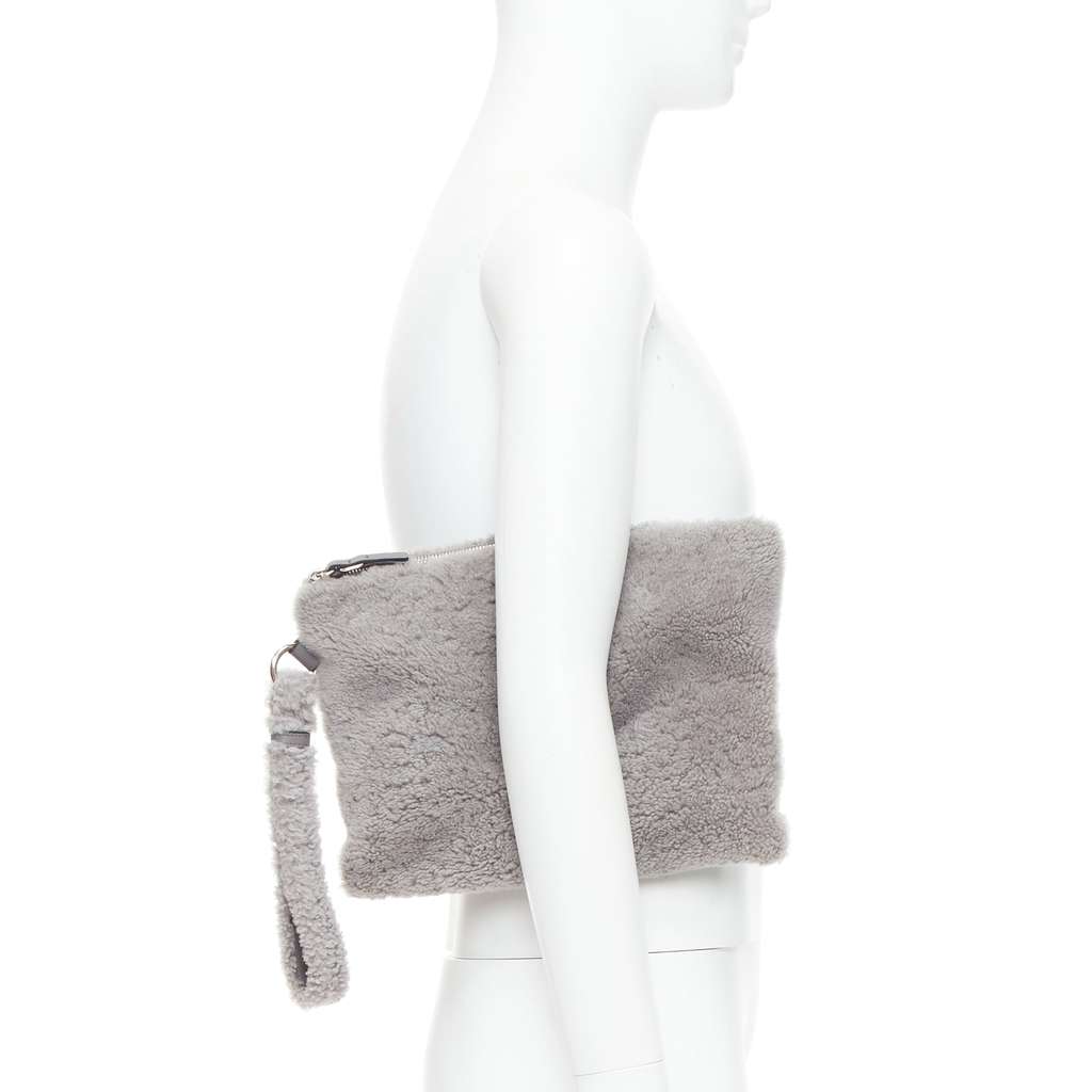 Ermenegildo Zegna Crinkled Leather Travel Bag Grey Never worn - Back View