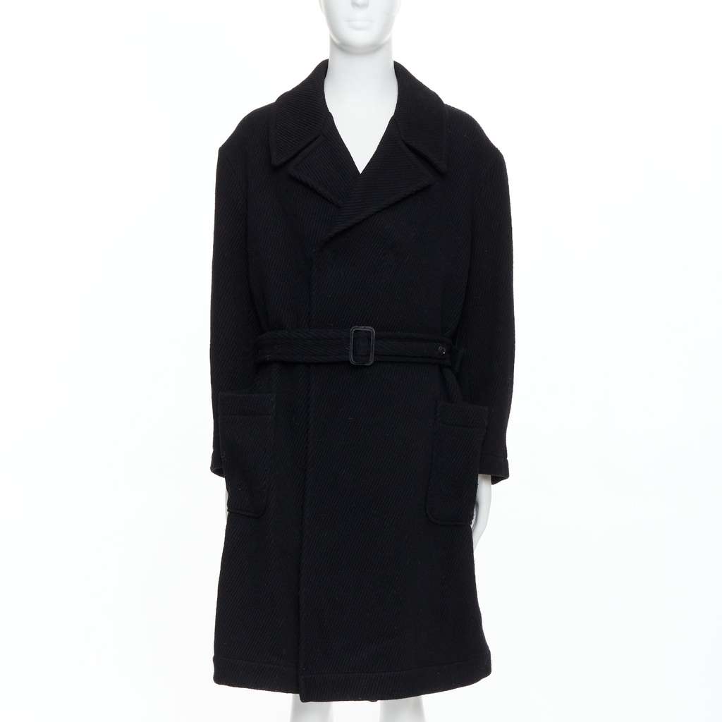 Yohji Yamamoto Black Wool Winter Coat Black Wool Very good condition - Front View