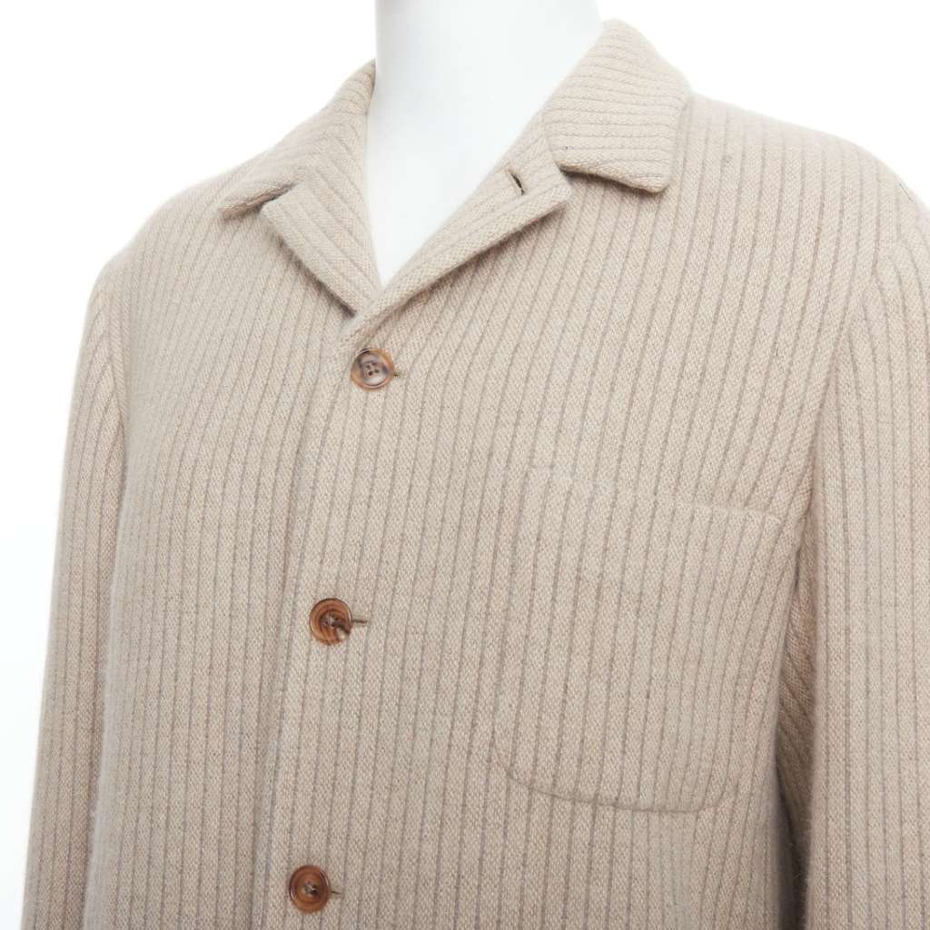 Hermès Beige Stripe Knit Blazer Beige Very good condition - Back View