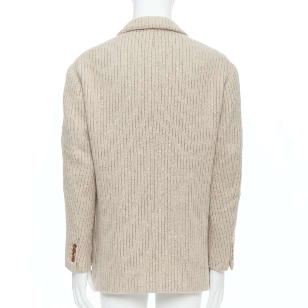 Hermès Beige Stripe Knit Blazer Beige Very good condition - Box View