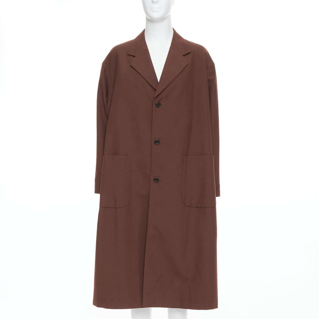 Yohji Yamamoto Brown Long Boxy Coat Brown Never worn - Front View