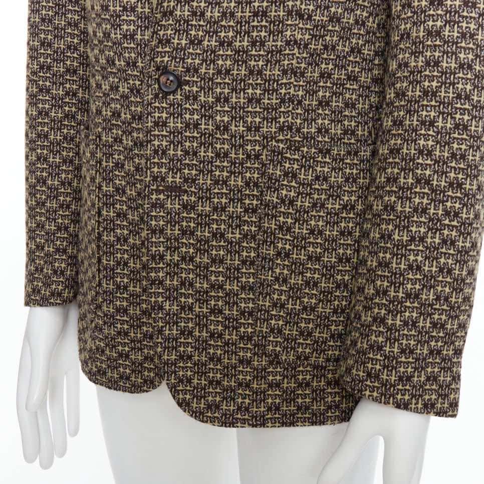 Maison Martin Margiela Brown Tweed Blazer Khaki Wool Very good - Back View
