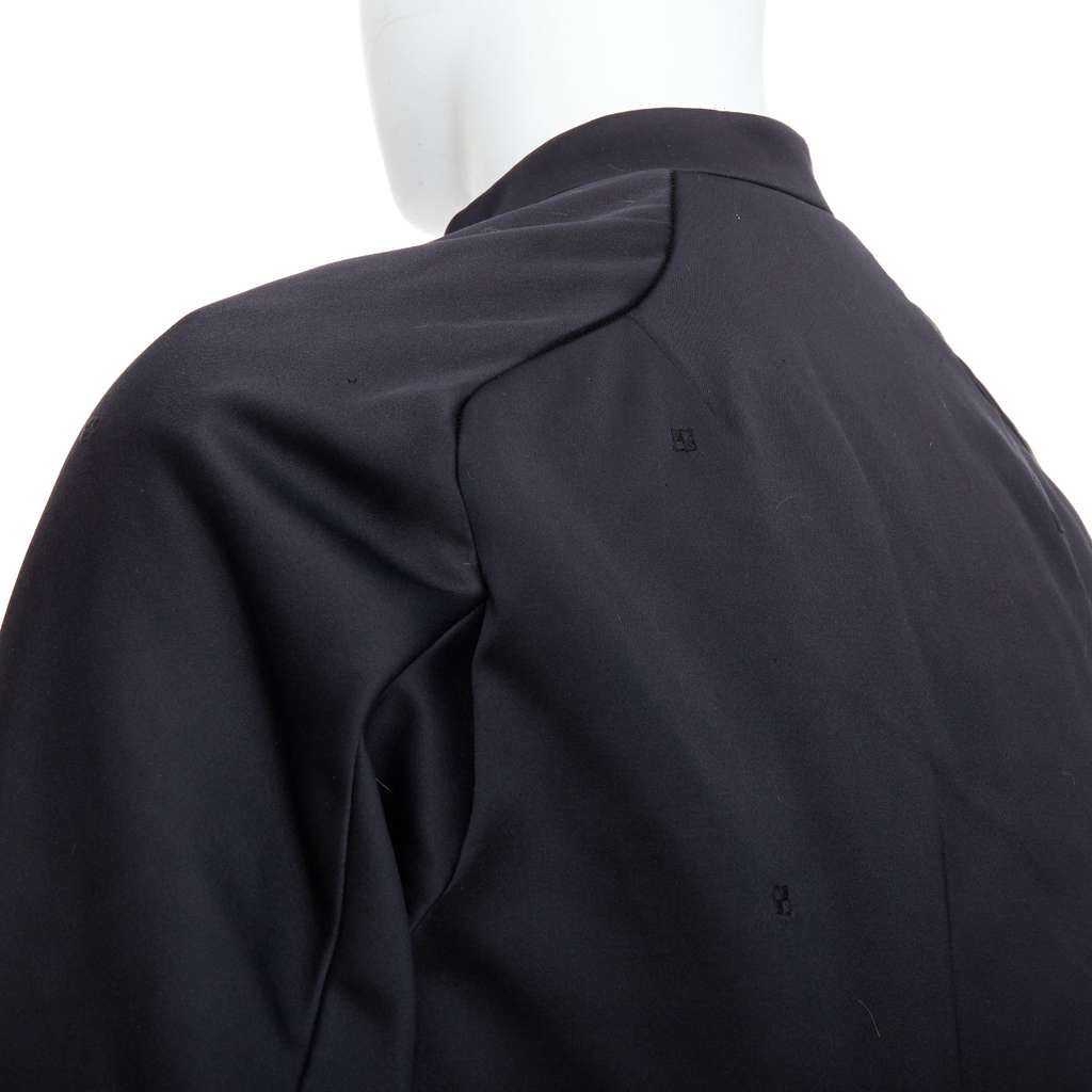 Shiatzy Chen Navy Panel Lapel Coat Black Cotton Very good - Back View