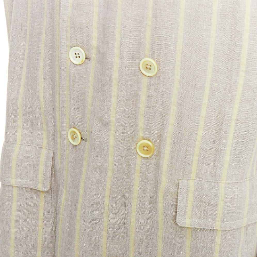 Yohji Yamamoto Grey Striped Blazer Anthracite Cotton Very good - Back View
