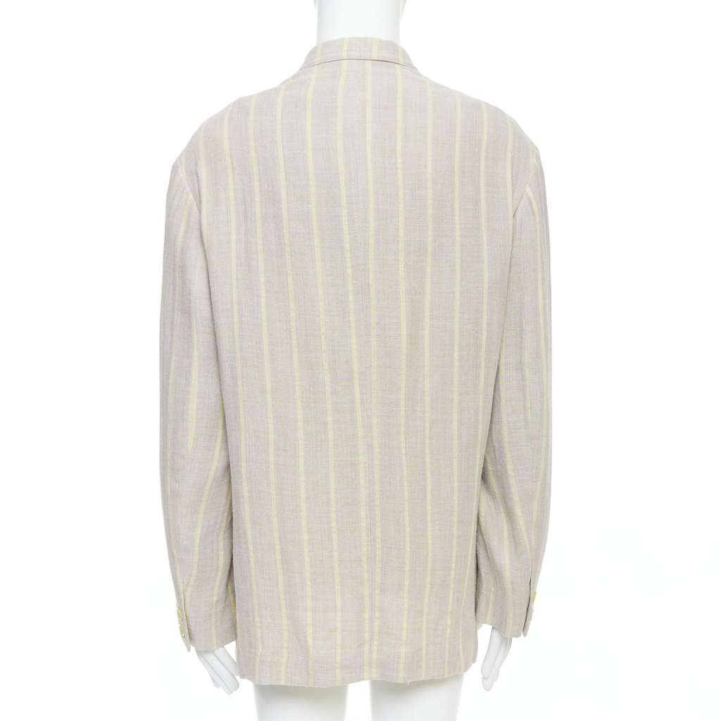 Yohji Yamamoto Grey Striped Blazer Anthracite Cotton Very good - Box View