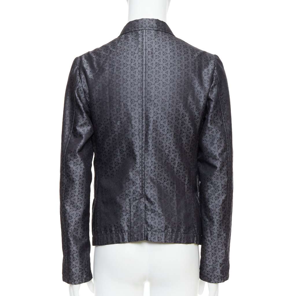 Ann Demeulemeester Grey Brocade Blazer Grey Silk Never worn - Box View