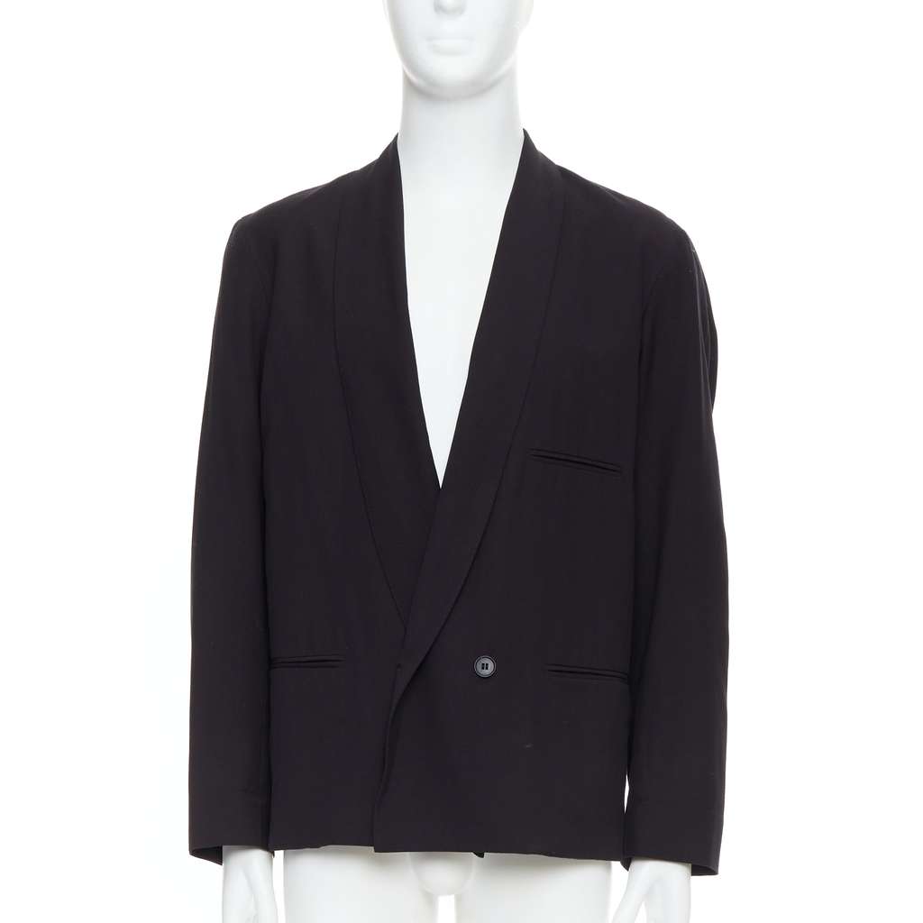 Lemaire Black Shawl Crop Blazer Black Wool Very good - Front View
