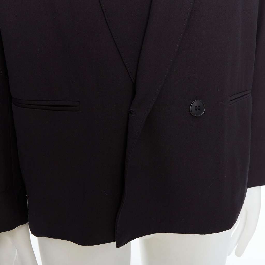 Lemaire Black Shawl Crop Blazer Black Wool Very good - Back View