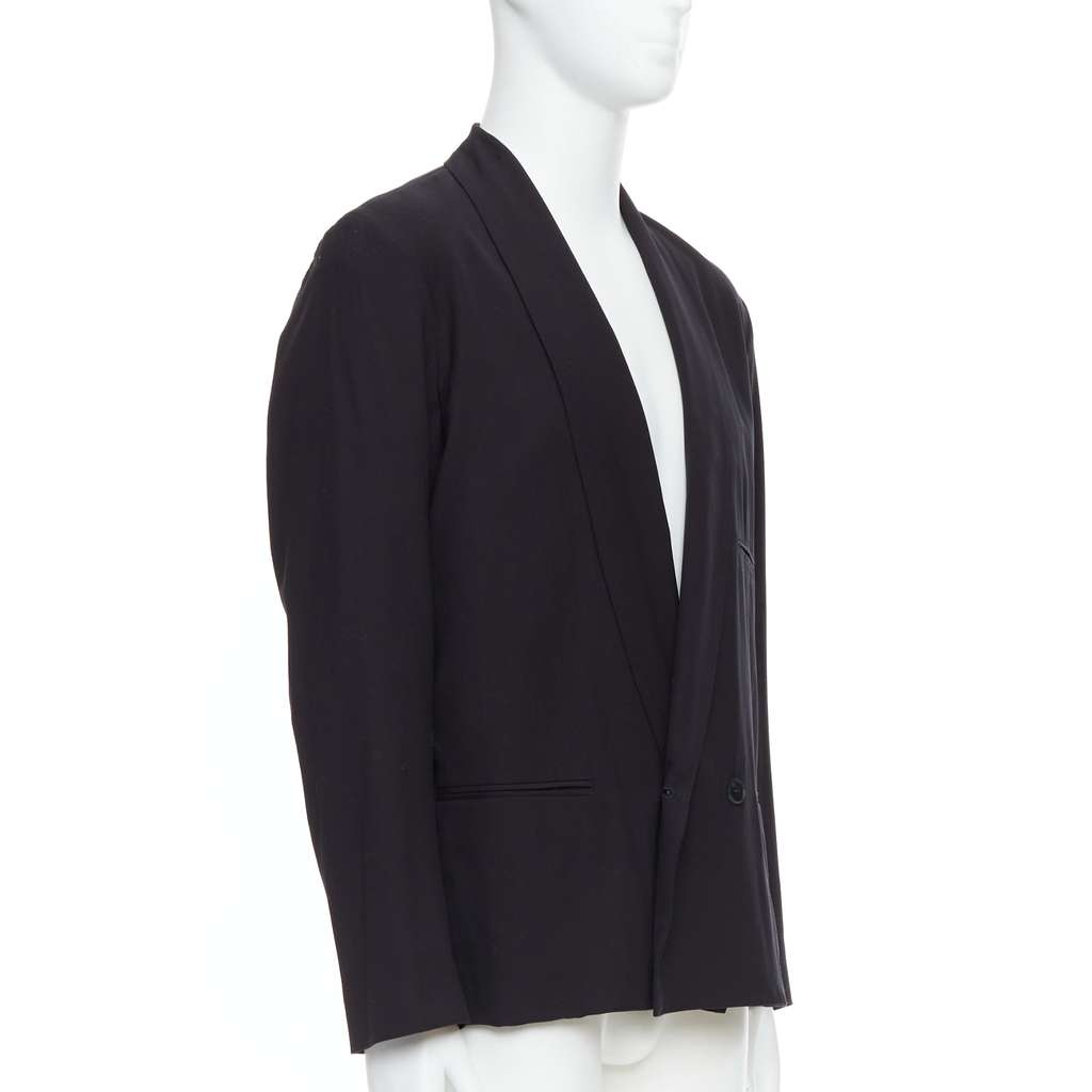 Lemaire Black Shawl Crop Blazer Black Wool Very good - Inside View