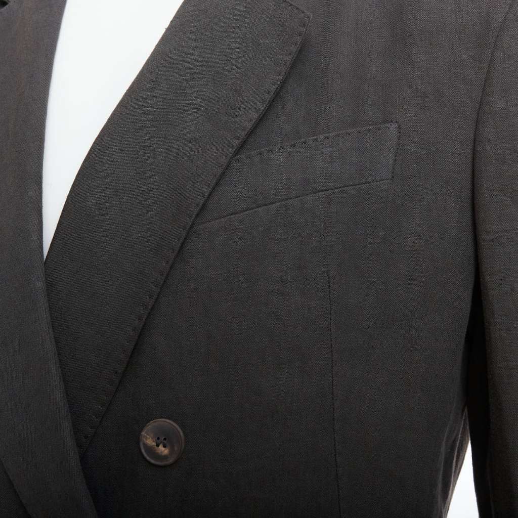 Haider Ackermann Grey Double Breasted Blazer Grey Linen Never worn - Back View