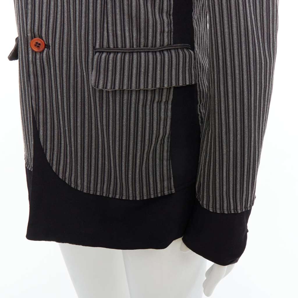 Comme Des Garcons Grey Striped Blazer Grey Wool Very good condition - Back View