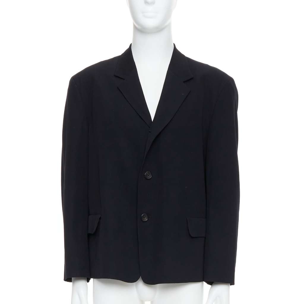 Yohji Yamamoto Black Oversized Blazer Black Wool Good condition - Front View