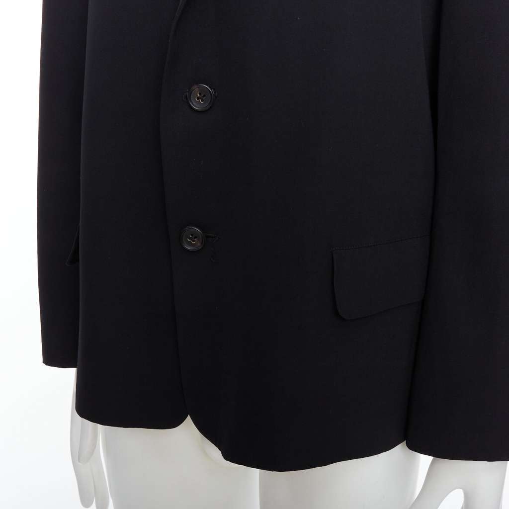 Yohji Yamamoto Black Oversized Blazer Black Wool Good condition - Back View