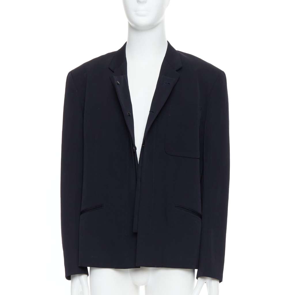 Yohji Yamamoto Black Deconstructed Blazer Black Wool Very good condition - Inside View