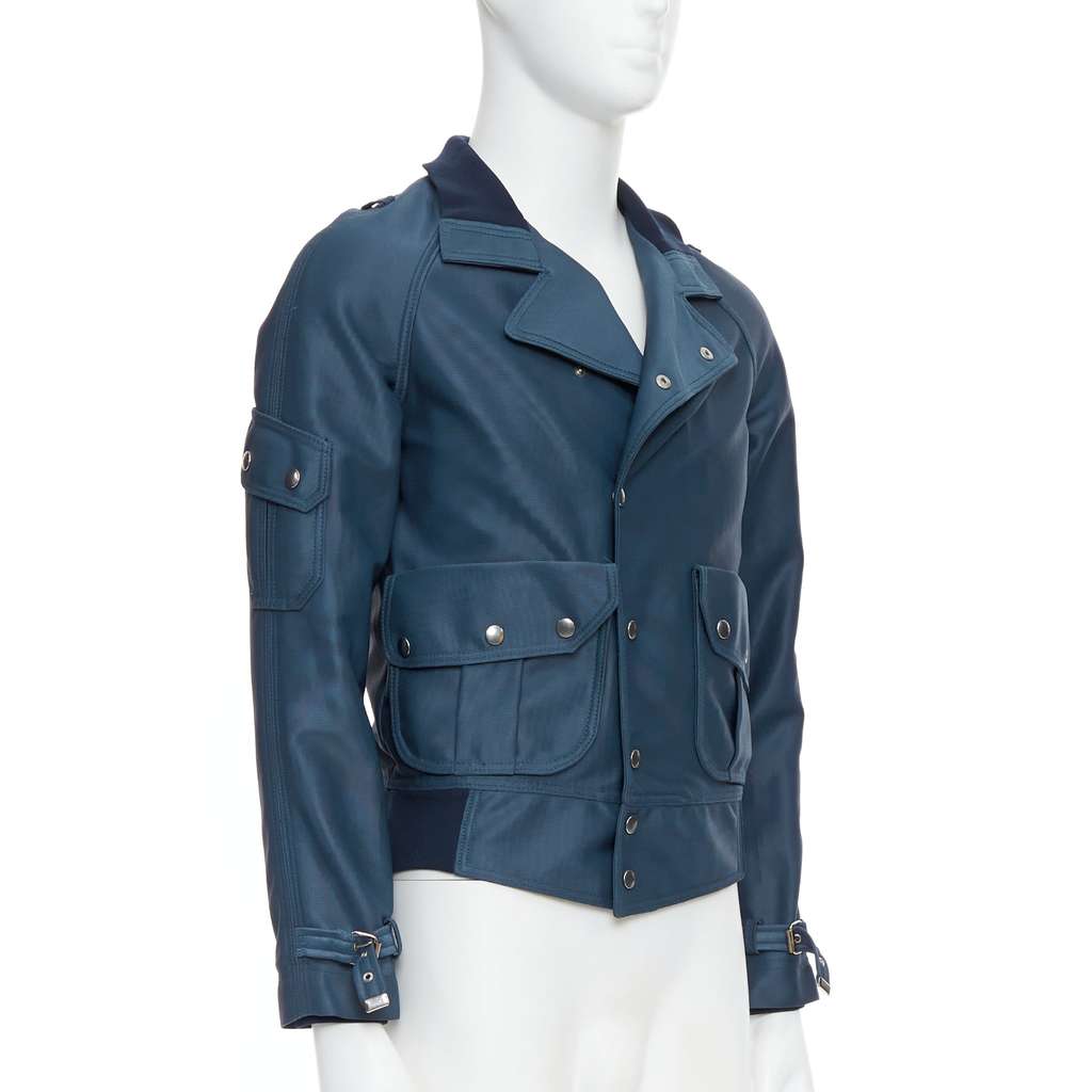 Balenciaga Green Check Overshirt Blue Polyester Very good - Model View
