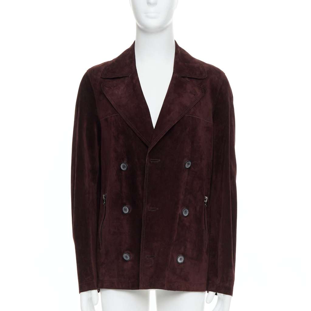 Lanvin Brown Suede Double Jacket Brown Leather Good - Inside View