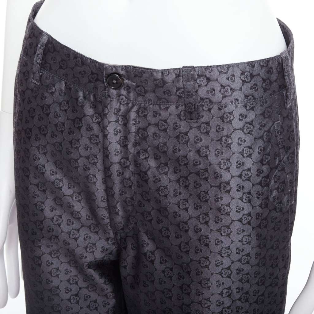 Ann Demeulemeester Geometric Print Pants Grey Silk Never worn - Back View