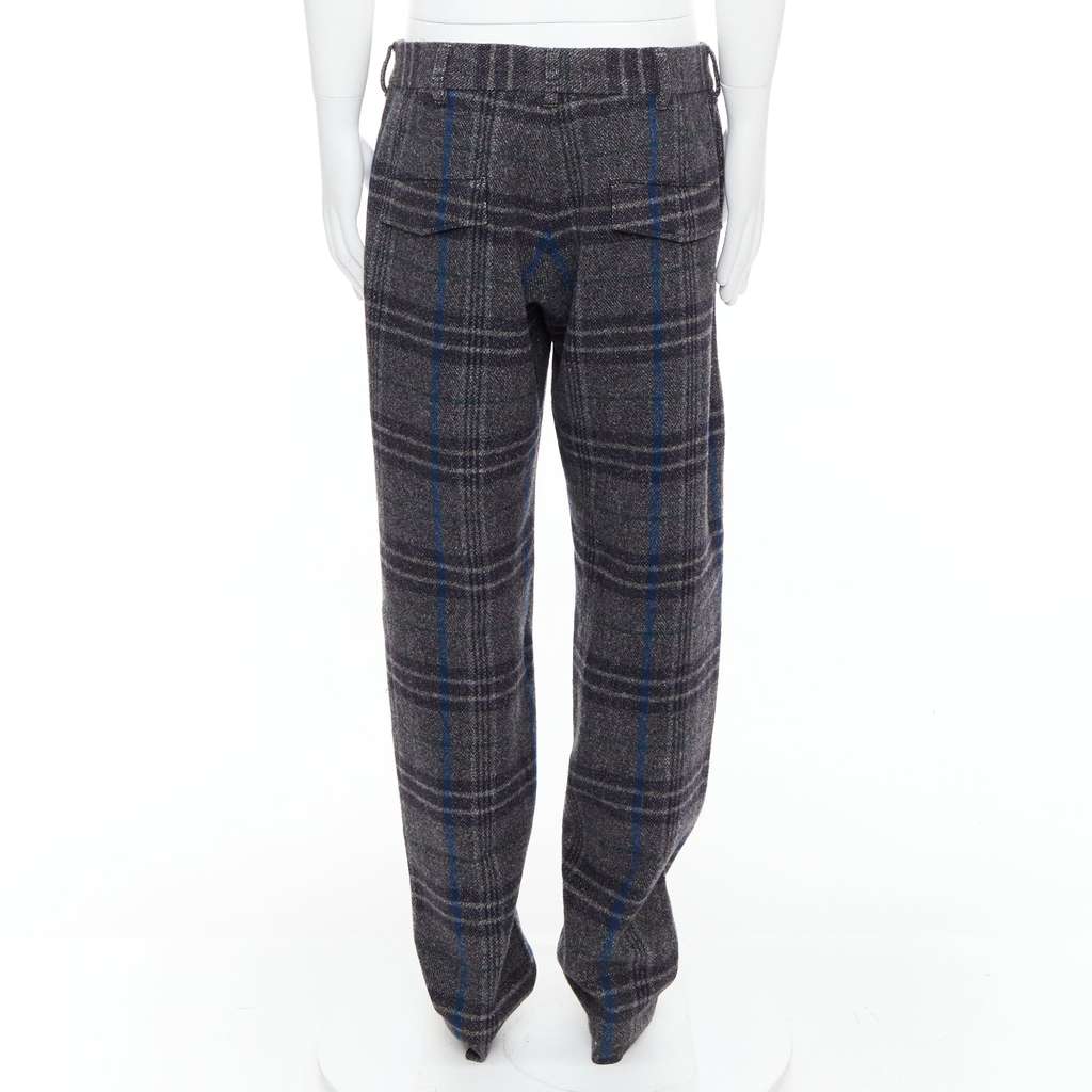 Yohji Yamamoto Checkered Wide Pants Grey Wool Never worn - Box View