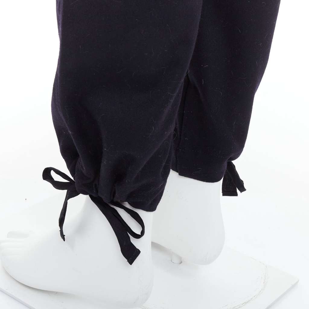 Yohji Yamamoto Drawstring Wide Pants Black Wool Very good condition - Back View